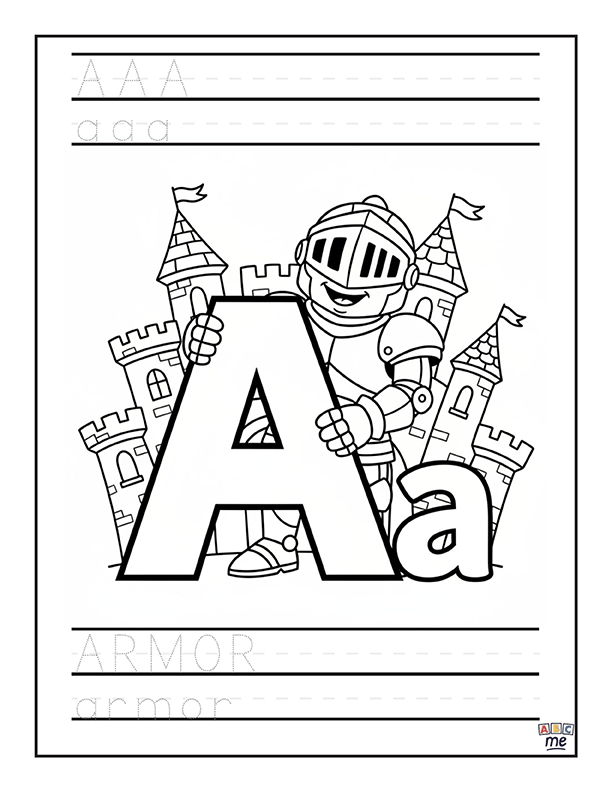 custom_ABC_coloring_Book_fullsized_fantasy_letter_a