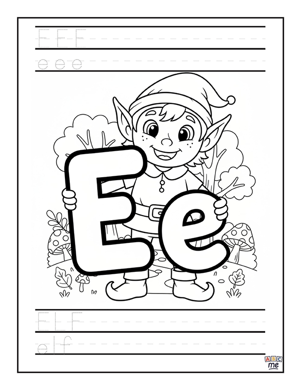 custom_ABC_coloring_Book_fullsized_fantasy_letter_e