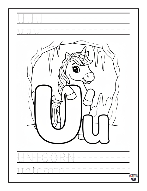 custom_ABC_coloring_Book_fullsized_fantasy_letter_u